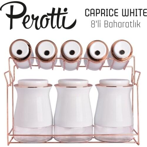 Perotti Caprice Quality Black 8'li Spice Rack Set