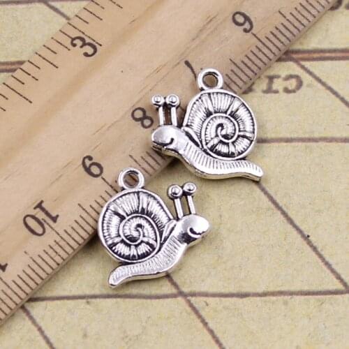 12pcs Charms Garden Snail 16x18mm Tibetan Bronze Silver Color Pendants Crafts Making Findings Handmade Antique Jewelry DIY