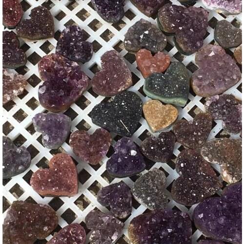Natural Uruguay Dream Amethyst Heart Quartz Crystal Cluster Specimen Healing
