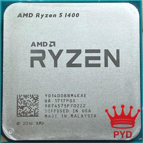 AMD Ryzen 5 1400 R5 1400 3.2 GHz Quad-Core CPU Processor YD1400BBM4KAE Socket AM4