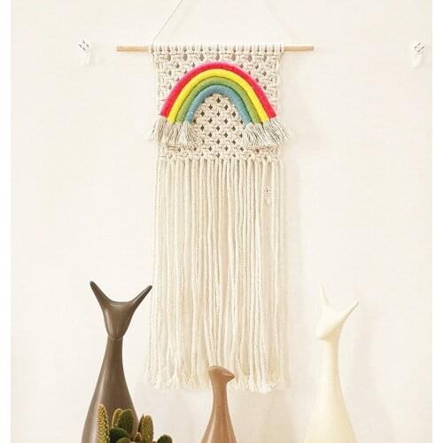 Nordic Style Rainbow Woven Ornaments Interior Decoration Background Wall Hanging Tapestry