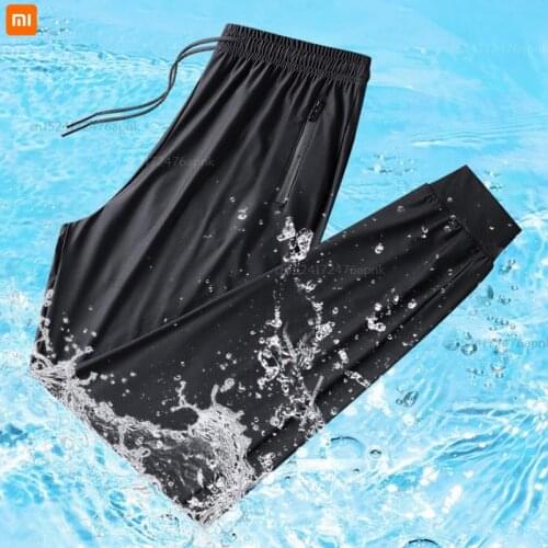 Xiaomi youpin Mens summer leisure ice silk pants mens sports stretch feet ultra-thin quick-drying pants