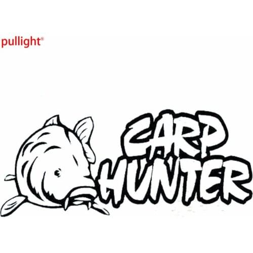 16cm*6.5cm Car Styling Carp Hunter Fishing Vinyl Stickers Accessories