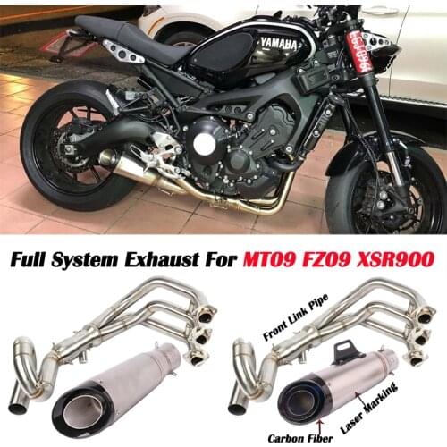 MT09 FZ09 Motorcycle Exhaust muffler contact pipe exhaust Full System Slip On For yamaha FZ-09 MT-09 MT 09 2014-2018 XSR900