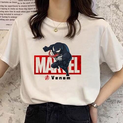 MARVEL T-Shirt Summer Tee Shirt Venom Short Sleeve Tops For Women Superhero Tops Tees Casual T Shirt Female Clothes
