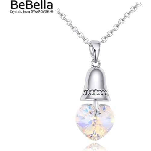 BeBella 4 colors heart crystal pendant necklace with Crystals from Swarovski Elements original jewelry for women girls gift