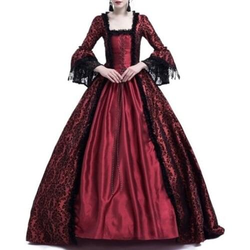 Women Medieval Vintage dress S~3XL Renaissance victorian Dress elegant lace Large Bell Sleeve Cosplay Costume party dresses lady