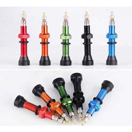 1 Pair Bicycle 48mm 60mm Presta Valve for Road Bike MTB Bicycle Tubeless Tires Brass Core Alloy Stem Sealant Compatible Tool