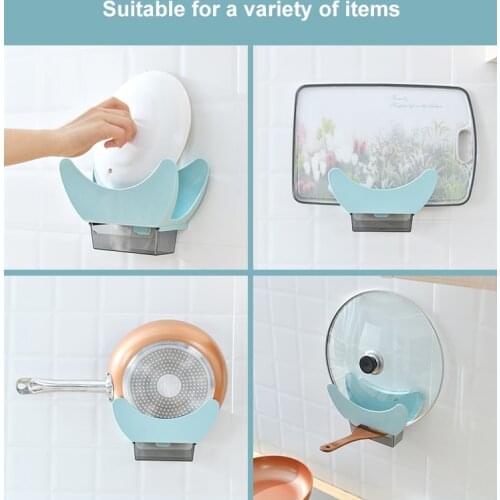 1 Pcs Storage Rack Pot Lid Rack Pan Lid Holder Wall Cabinet Utensil Utensil Kitchen Rest Mounted Adhesive Organizer Cooking