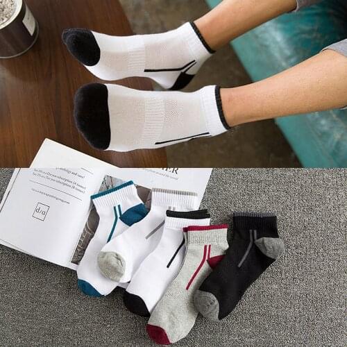10 Pairs/Lot Cotton Mens Socks Breathable Sweat-Absorbing Sports Short Socks Male Spring/Summer Boat Socks Casual Multi-Colors