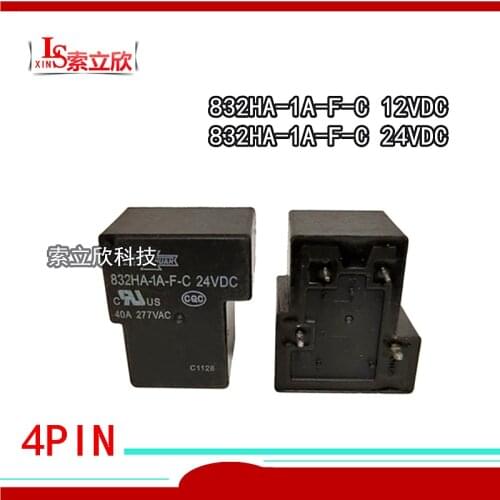 10PCS/LOT NEW Relay 832HA-1A-F-C-12VDC 832HA-1A-F-C-24VDC 832HA-1A-F-C 12V 832HA 1A F C 12VDC DC12V 4PIN 40A 12V 24V