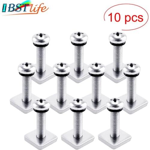 10 PCS Stainless Steel 316 Manual Tip Sup Center Fin Screw Plate Long board Screw And Plate Smart Screw Longboard Fin Box Screw