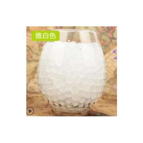 100 Pcs white Crystal Mud Hydrogel Crystal Soil Outdoor Water Beads Vase Soil bonsai plant Grow Magic Balls Kids Toy Decorati