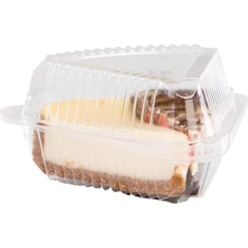 100PCS Cake Box Plastic Pie Sandwich Cake Pizza Box Snack Pastry Transparent Container Cake Case