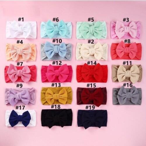 New Coming 30pcs/lot 4" Bow Headband Newborn Girls Baby Hair Bows Elastic Turban Head Wraps Baby Top Knot Hairband Headwear