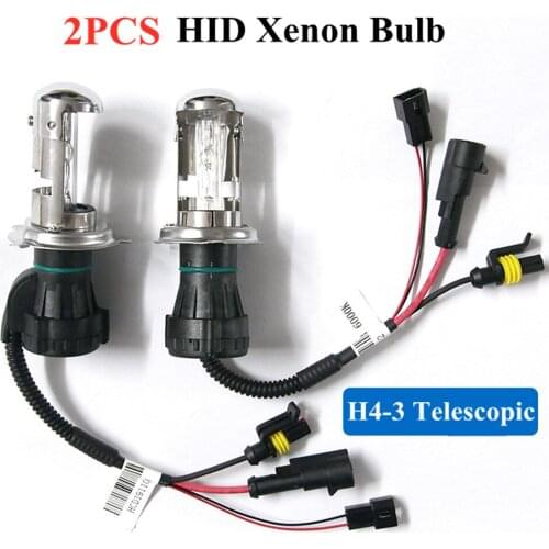 2PCS 35W H4-3 Telescopic Hi/Lo HID Xenon Light Bulb 4300K 6000K 8000K 12V Car Auto Bi Xenon Headlight H1 H7 xenon bulbs