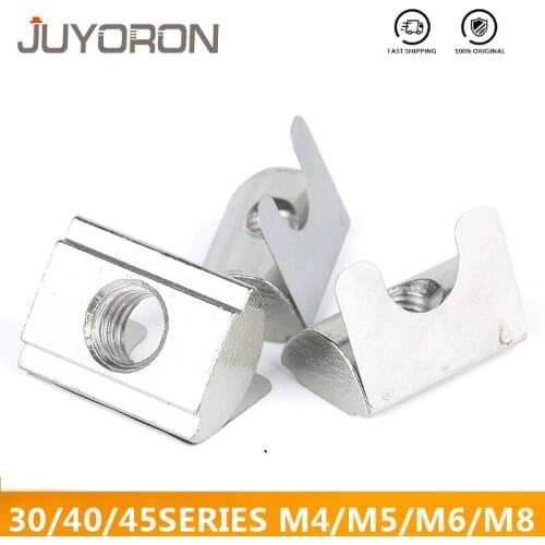 20/50pcs M3/M4/M5/M6/M8 Shrapnel Nut Block Elastic Nut EU Standard 30/40/45 Series 3030 4040 4545 Aluminum Profile Accessories
