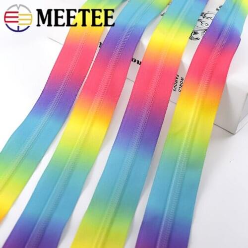 4/8Meters 5# Printed Plastic Nylon Zippers for Sewing Handbag Travel Bag Zipper Repair DIY Jacket Clothing Garment Accessories