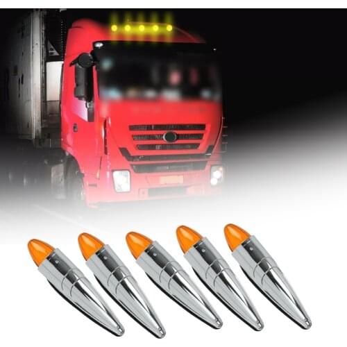 5Pcs 17LED Cab Roof Top Running Marker Lights Fit For Kenworth Peterbilt Freightliner Mack Truck Trailers Tractor 12V