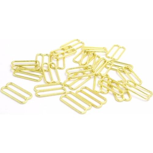 500pcs / lot 18mm inner size bra gold sliders nickel and ferrous free