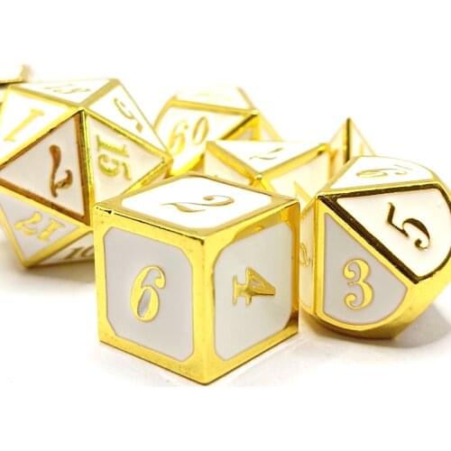 7pcs/set of Colorful Dice Set Metal Zinc Alloy Multi-sided Game Dice Set TRPG Board Game Entertainment Dice 2020 New Hot Sale
