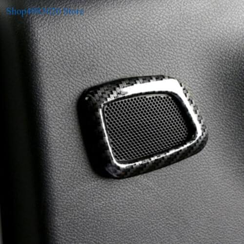 ABS Chrome/Carbon fiber Car Back rear door inner speaker audio Horn frame cover trim for Jeep Compass 2017 2018 Car Accessories
