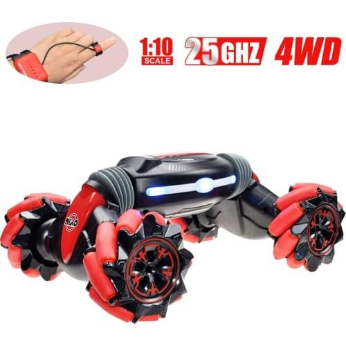 Remote Control Stunt Car Gesture Induction Twisting Drift Dancing Side Driving RC Toy Off-Road Vehicle Light Music Gift for Kids