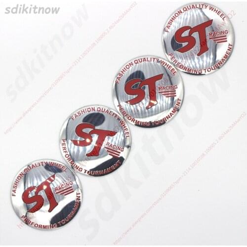 Car Racing Performance ST Wheel Center Hub Caps Cover Rim Sticker Reflective Badge Styling For FORD FOCUS 2 3 Mondeo Fiesta Kuga