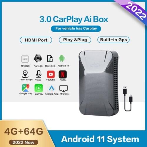 Carplay Ai Box For Apple TV to Android System Car Video Android Multimedia Player Mirrorlink For Benz Audi Tv For Car Box 2+32G