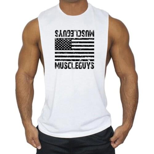 Muscleguys Brand Fitness clothing men tank tops Arnold Cotton gyms tank tops Bodybuilding Stringers Workout Singlets Undershirt
