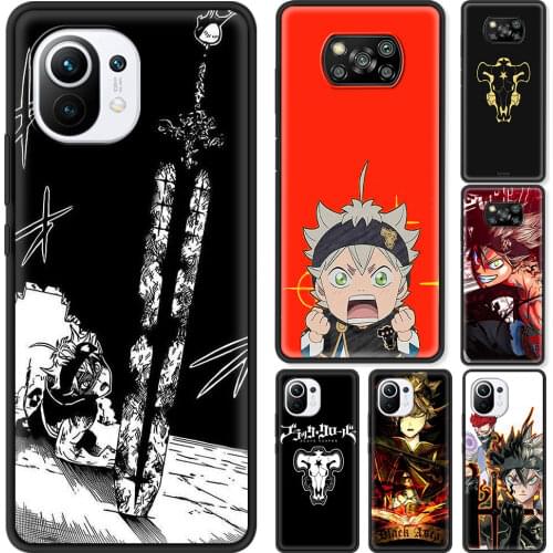 Phone Cover For Xiaomi Poco F3 M3 X3 NFC F1 Shell Smartphone Case for Mi Note 10 Pro Lite Guscio Fundas Black Clover Anime Asta