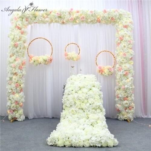 Wedding arch flower arrangement supplies DIY party wedding flower decor rose peony road lead artificial flower row table runner