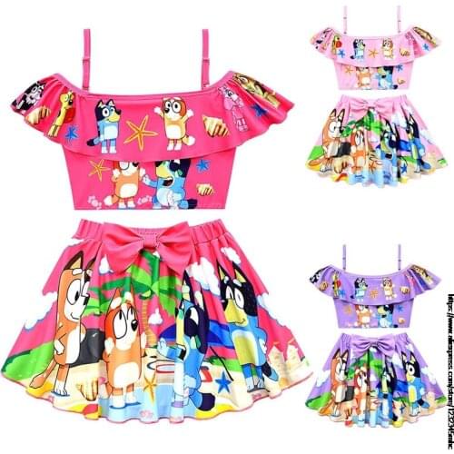 Childrens Sets toddler swimwear Bikini Kids swimsuit girls bath beach bingo bluey Swimwear Party birthday gift