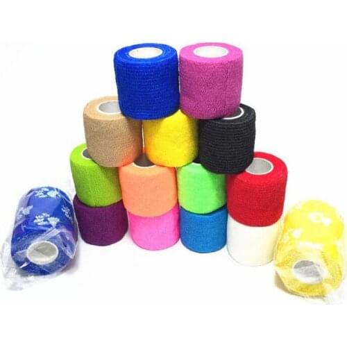 2.5cm*5M Self-Adhesive Elastic Bandage First Aid Medical Health Care Treatment Gauze Tape Emergency Muscle Tape First Aid Tool
