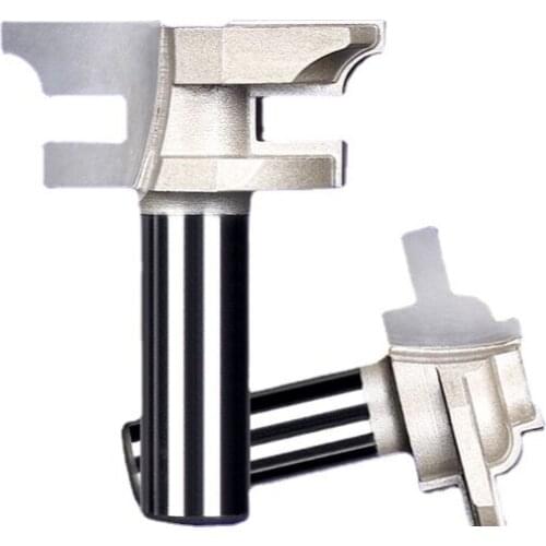 2pcs 1/2inch 12.7mm Shank Square Circular T-shaped Tenon Router Bit for Floor Splicing Woodworking Tool Milling Cutter