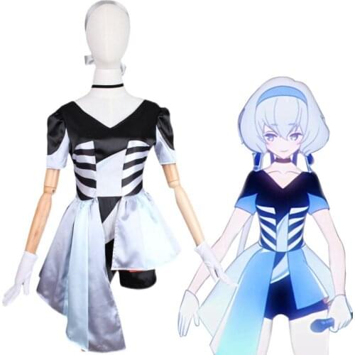 Konno Junko Cosplay form anime Anime Zombie Land Saga Revenge Black and white striped Dress Costume