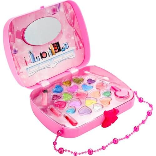 Girls Pretend Play Simulation Eye Power Cosmetic eTote Bag Makeup Tools Kit Easy to Stor Children Toys Birthday New Year Gift