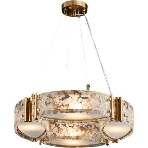 Living Room Modern Minimalist Atmosphere Dining Room Bedroom Lamp 2021 New Light Luxury Enamel Household Round Chandelier