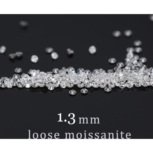 1.3mm Round brilliant cut small size Loose beads moissanit jewelry FG color DIY bracelet ring material Total 1 carat about 100pc