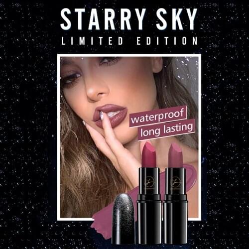 6 Colors High Grade Bullet Black Tubes Matte Lipstick Waterproof Long Lasting Sexy Velvet Lipstick Pigments Makeup TSLM2