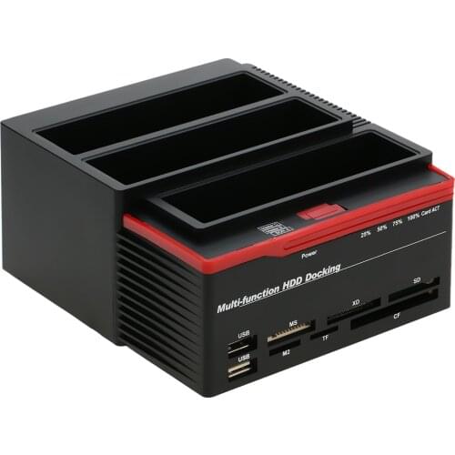 Multifunctional 2.5"/ 3.5" USB 3.0 to 2 SATA Ports 1 IDE Port External HDD Hard Drive Docking Station Card Reader USB3.0 Hub