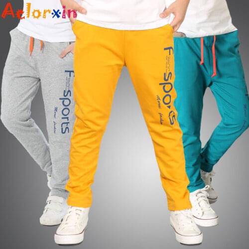 3 To 12 Years Fashion Boys Sport Pants Letter Print Cotton Kids Trousers Teenage Children Pants Casual Style Kids Boy Clothes