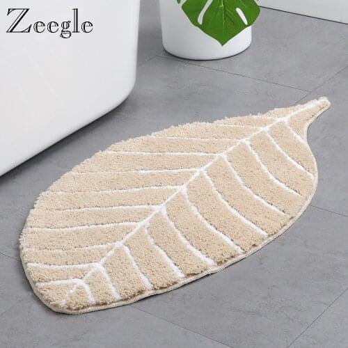 Zeegle Floor Mat Doormat Leaf Shape Decoration Living Room Carpet Anti Slip Sofa Foot Mat Hallway Floor Rug Sink Pedestal Carpet