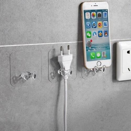 Wall Storage Self Hook Power Plug Socket Holder Wall Adhesive Hooks Wall Hooks Plug Hook for Kitchen Bathroom Home Accessories