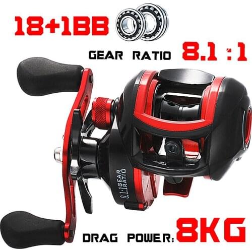 New Baitcasting Reel High Speed 7.2:1 8.1:1 10.1:1 Fishing Reel Metal Spool Saltwater Fishing Reel Drag 8KG Carretilha De Pesca