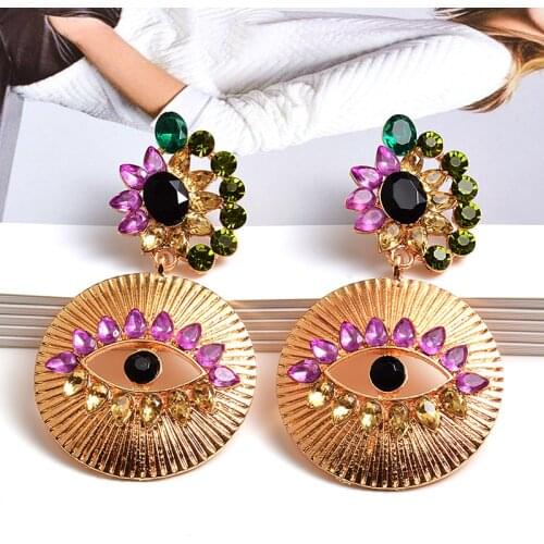 New Statement Colorful Crystal Earring High-quality Long Drop Earrings Fashion Trend Jewelry Accessories For Women Wholesale