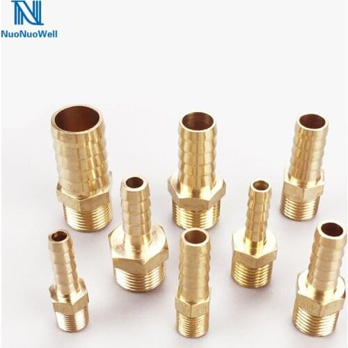 NuoNuoWell 3/8" BSP Male Thread X 6 8 10 12 14MM Cooper Connector Pipe Tubing Brass Fittings 2PCS-PACK