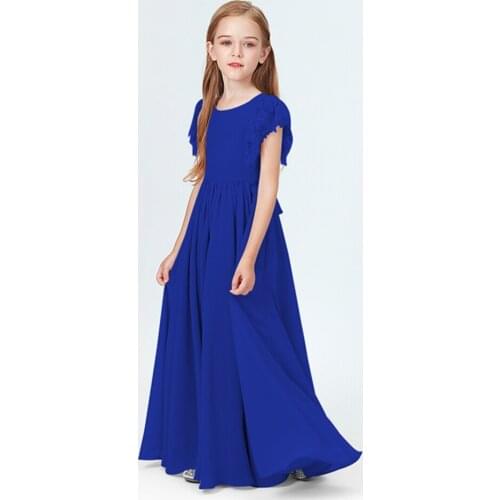 2021 Girl Wedding Party Dress Prom Gown Fashion Clothing Short Sleeve 10 Colors Little Bridesmaid Dresses For Gilr 2-14 Size