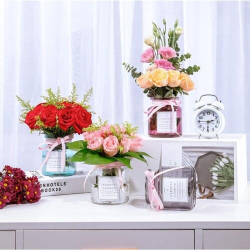 Transparent Glass Vase Furnishes Living Room Creative Small Fresh Hydroponic Plant Floral Arrangement Nordic Table Top Container