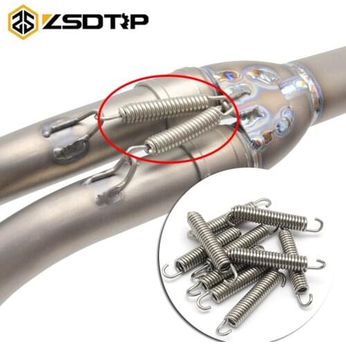 ZSDTRP 2/6/10pcs Motorcycle Exhaust System Springs Fully Rotatable Stainless Steel Springs For Exhaust Middle Pipe